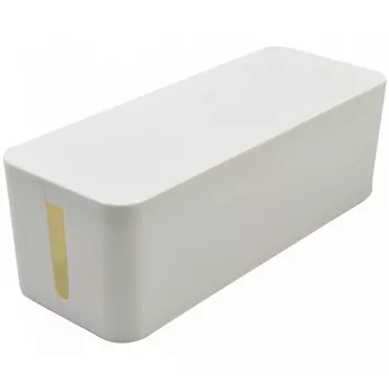 Grande boîte de gestion des câbles Exertis Connect pour multiprises, blanche, 400 x 160 x 135 mm 573423