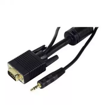 Câble moniteur S-VGA avec audio EXERTIS CONNECT, HD D-Sub 15 broches mâle vers mâle, 5,0 m, noir 137221