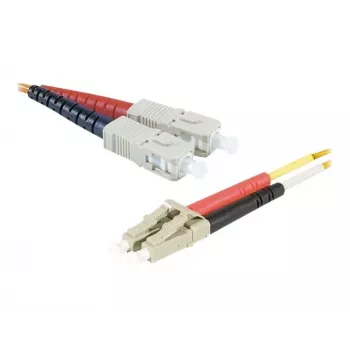Câble de raccordement fibre optique duplex multimode Exertis Connect LC/UPC vers ST/UPC, OM2 50/125 µm, LSZH, orange, 3 m 392673