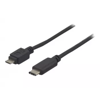Câble USB 2.0 EXERTIS CONNECT, USB Type-C vers Micro-B, noir, 1,0 m 150301