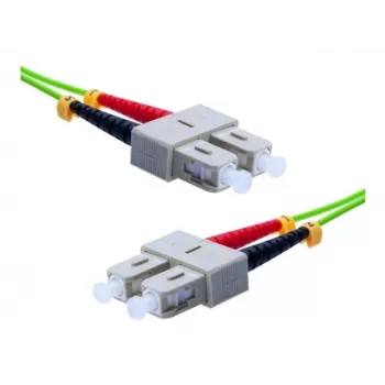 Câble de raccordement fibre optique OM5 EXERTIS CONNECT SC duplex vers SC duplex, 50/125 µm, UPC, vert citron, 2 m 392902