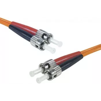 Câble de raccordement fibre optique multimode duplex Exertis Connect ST/UPC vers ST/UPC, OM2 50/125 µm, LSZH, orange, 10 m 392716