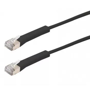 Câble de raccordement Cat. 6A F/FTP coudé Exertis Connect, sans halogène, noir, 0,3 m (854011)