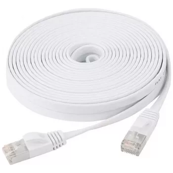 Câble de brassage plat Cat6 U/FTP EXERTIS CONNECT, blanc, 5 m 845059