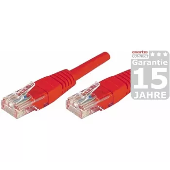 Câble de raccordement EXERTIS CONNECT Cat.5e U/UTP, rouge, 5,0 m, gaine anti-accroche slim 853946