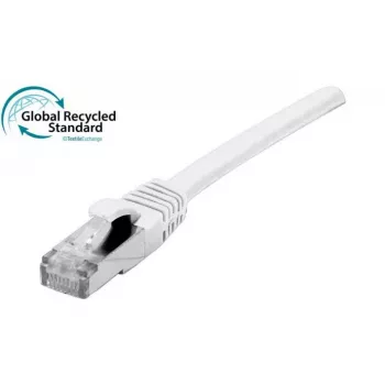 EXERTIS CONNECT câble patch RJ45 Cat. 6, F/UTP, certifié GRS, blanc, 0,5 m 854656