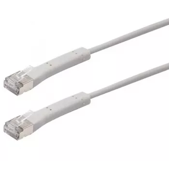 Exertis Connect câble patch RJ45, Cat. 6A, F/FTP, coudé, sans halogène, gris, 2,0 m 854309