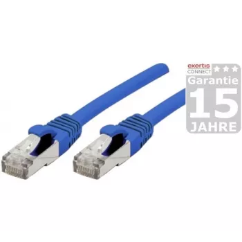 Câble patch EXERTIS CONNECT Cat 6A S/FTP, 5 m, bleu 858456