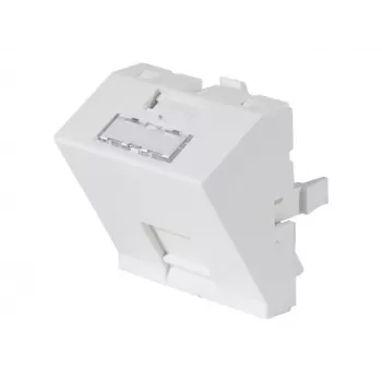 Dexlan Front Plate Insert 45 x 45 mm for 1 Keystone Module, 30°, Signal White RAL 9003 (911712)