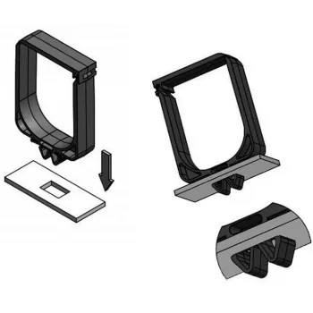 Support de gestion des câbles IT-BUDGET en plastique H x L 60 x 40 mm fixation à clip en niveau 19 pouces noir (01900651010)