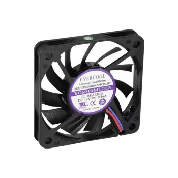 Ventilateur de boîtier Exertis Connect Evercool 60 mm – palier lisse lubrifié durable, 3 broches DC, noir 910179