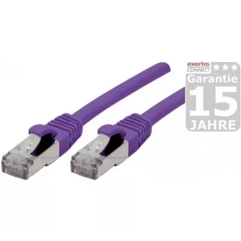 Câble de raccordement EXERTIS CONNECT Cat 6A S/FTP, violet, 0,3 m, gaine slim 858514