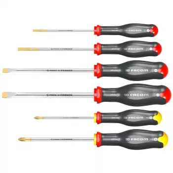 Jeu de 6 tournevis plats et cruciformes Facom PROTWIST ATP.J6PB