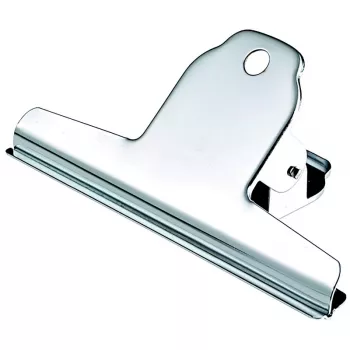 Pince à papier métallique Wonday nickelée, 100 mm de largeur, capacité de serrage 35 mm, 1 pièce FPI000073