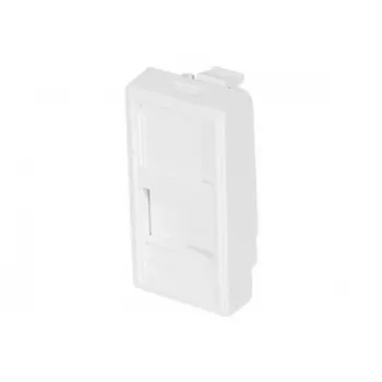 Entrée modulaire vide Exertis Connect Dexlan 45 x 22,5 mm pour 2 x RJ45 Keystone, montage encastré, RAL 9003 blanc signal 911731