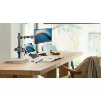 Kit de fixation sur bureau EXERTIS CONNECT pour moniteur et ordinateur portable, 13-32 pouces, acier, pince sur tige/passe-câble, bras articulés, VESA 75/100 915170