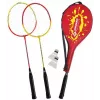 Ensemble de badminton 2 joueurs SCHILDKROT, rouge/jaune, raquettes en acier trempé, qualité loisir, 970902