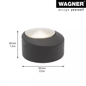 Wagner Design Yourself EH 5181 Floor Door Stopper, Die-Cast Zinc with Rubber Buffer, Matte Nickel, 50 mm 15518111