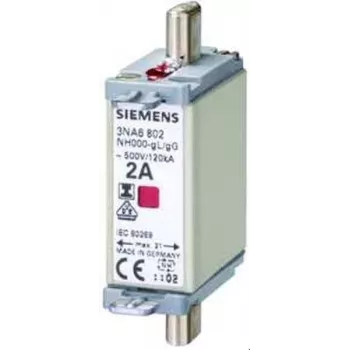 Cartouche fusible NH Siemens 3NA6824 taille 000 80 A 500 V AC/250 V DC gG