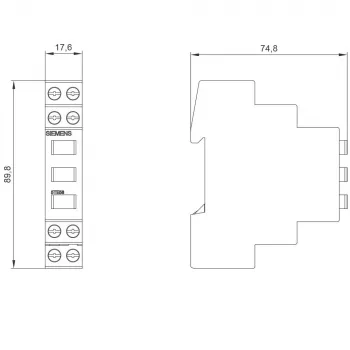 Contact auxiliaire Siemens 5TE5802, 1NO+1NC, montage latéral, multicolore