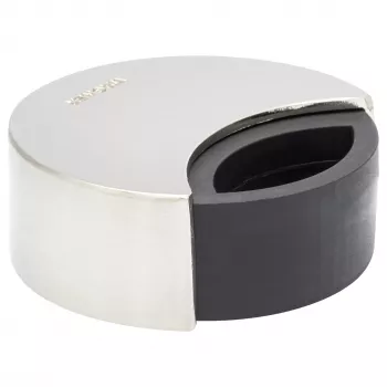 Wagner design yourself EH 5151 butoir de porte en zamak avec tampon en caoutchouc, chromé, Ø50 mm, à visser, argent 15515111