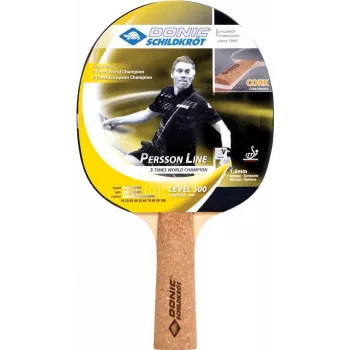 DONIC SCHILDKRÖT raquette de tennis de table Persson 500 avec manche en liège, revêtement Elite, mousse 1,6 mm, orientée contrôle 728451