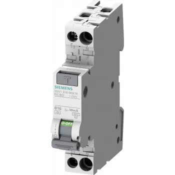 Siemens 5SV1316-7KK06 disjoncteur différentiel, 1P+N, 6 A, courbe C, 30 mA, type A, 6 kA
