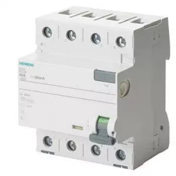 SIEMENS 5SV36468 interrupteur différentiel, type A, 63 A, 300 mA, 4 pôles, 400 V, sélectif