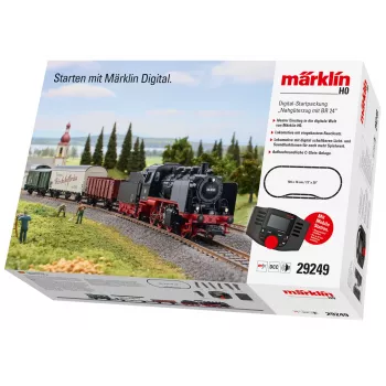 Märklin 29249 coffret de départ numérique H0 - train de marchandises local avec locomotive à vapeur BR 24 de la DB