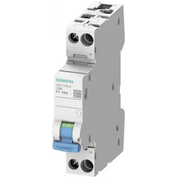 Siemens 5SY1710-2 Disjoncteur miniature 1 pôle 1 A courbe Z avec interrupteur auxiliaire intégré