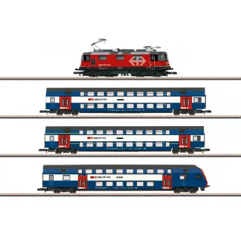 Märklin 81195 Échelle Z Coffret de train - S-Bahn de Zurich locomotive électrique SBB et voitures à deux niveaux