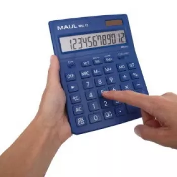 Calculatrice de bureau Maul MXL 12 bleu clair 12 chiffres pile et solaire 7267034