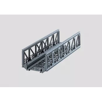 Märklin 07262 Pont en treillis pour modélisme ferroviaire HO – kit en plastique gris pour pont à voie unique, longueur 360 mm