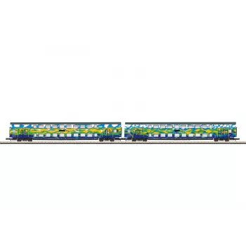 Märklin 87306 Z Coffret de voitures à deux niveaux Touristik 1 de la DB AG – 2 voitures intermédiaires à deux niveaux