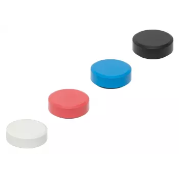 MAULpro Recycling Round Magnets, 29 mm x 11 mm, 20-Piece Assortment (White, Red, Blue, Black) 6177399