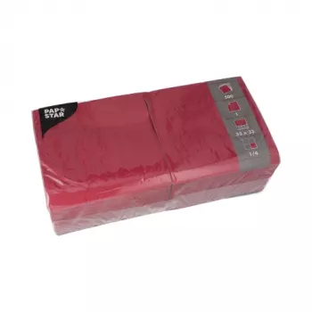 PAPSTAR Wine Red 1-Ply Paper Napkins 33 x 33 cm 500 Pieces (82902)