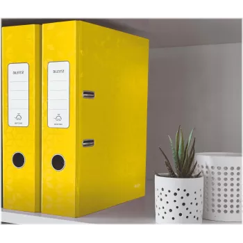 Classeur à levier Leitz 180° WOW A4 jaune dos 80 mm 600 feuilles carton 10050016