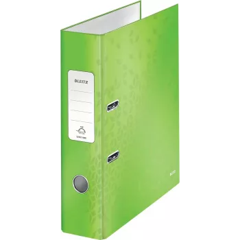 Classeur à levier Leitz 180° WOW A4 à mécanisme à levier, anneau rond, carton, vert, 600 feuilles, 80 g/m² (10050054)