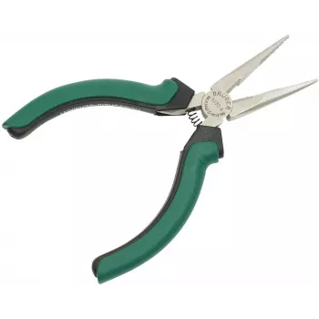 Pince à becs longs BRÜDER MANNESMANN GREEN LINE, 125 mm, droite, acier à outils, poignée vert/noir M 1070-4