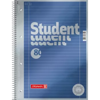 BRUNNEN Premium Student College Block A4 Lined with Margin Lines, 5 Pack 1067127