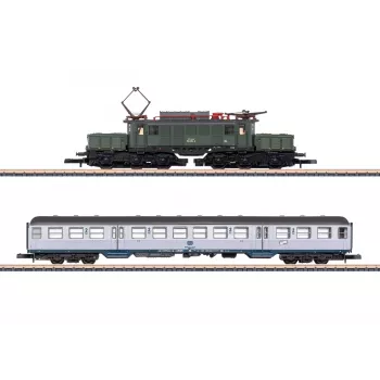Märklin 81221 Coffret de train voie Z - 175 ans Geislinger Steige, locomotive à vapeur DB série 50 avec 3 wagons de marchandises, voie et régulateur