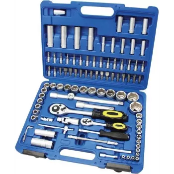 Jeu de douilles Brüder Mannesmann, 94 pièces, avec entraînement 1/4 inch et 1/2 inch, acier chrome-vanadium M98410