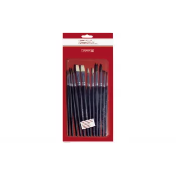BRUNNEN ErgoLine Set de pinceaux, tailles 2, 4, 6, 8, 10, 12, 12 pièces 104893001