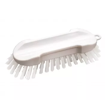 Brosse de nettoyage HAUG BÜRSTEN 8830, blanc/transparent, corps en polypropylène, soies en polyester, dureté moyenne, autoclavable, apte au contact alimentaire
