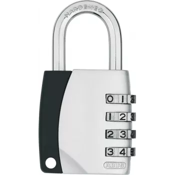 ABUS 155/40 Cadenas à combinaison 4 chiffres réglable, corps en aluminium, anse en acier trempé, argent ABVS30890