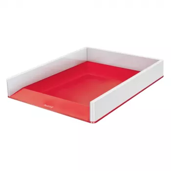 Corbeille à courrier Leitz WOW Duo Colour blanc perle/rouge