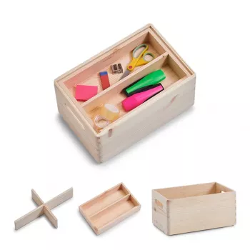 Jeu de 3 caisses polyvalentes Zeller 13320, bois résineux