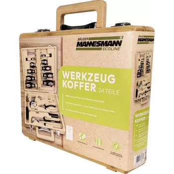 Ensemble d'outils BRÜDER MANNESMANN MAN 29001 24 pièces dans étui en bambou M29001