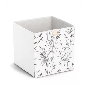 Boîte de rangement Zeller en herbe blanche 32 x 32 x 32 cm 14536