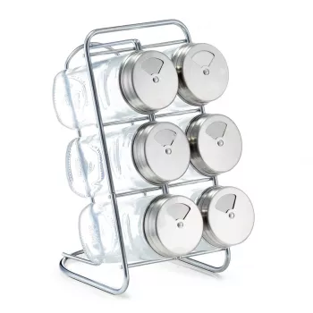 Étagère à épices Zeller 19638, 7 pièces, verre/acier inoxydable